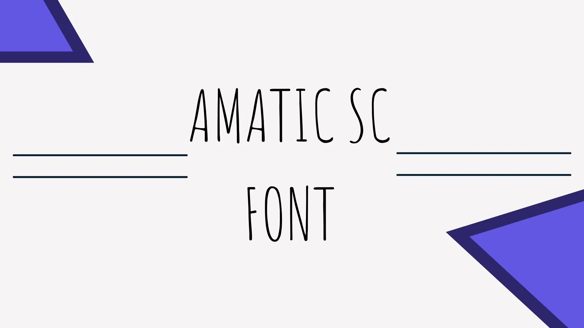 Amatic Sc Font