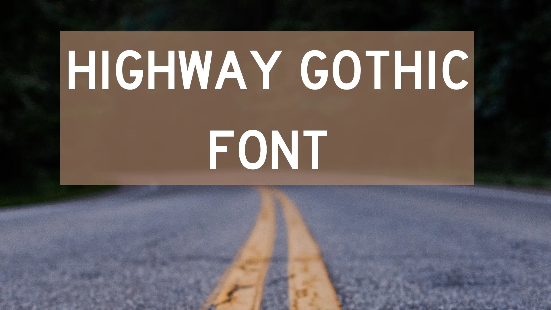 Highway Gothic Font