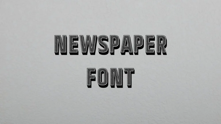 Newspaper Font