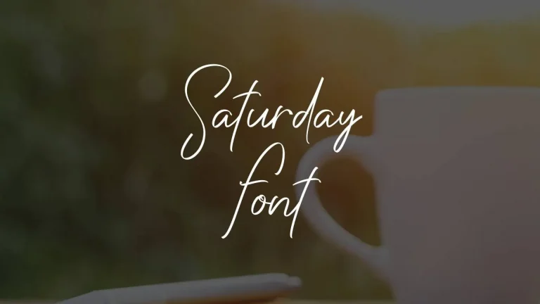 Saturday Font