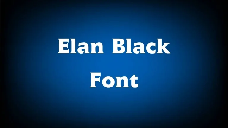 Elan Black Font