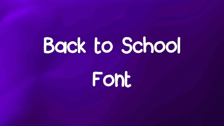 Back to School Font