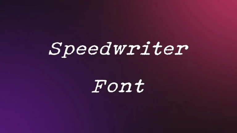 Speedwriter Font
